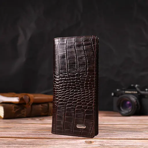 Мужской кожаный кошелек Canpellini 9.2х18.8х1 см acs0025603 - фото 5