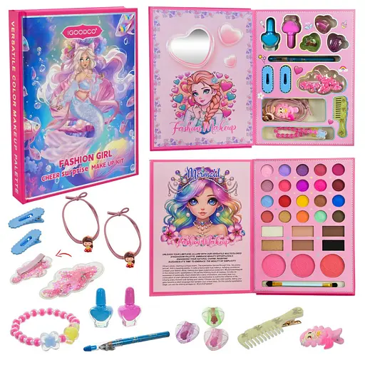 Дитячий набір косметики Igoodco IG3172 лак для нігтів, аксесуари для волосся - фото 5