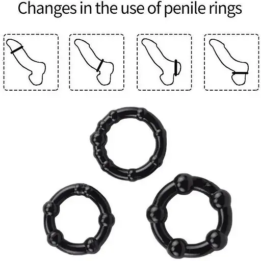 Кільце ерекційне Stay Hard Wo-sex ring набір кілець 3 шт - фото 2