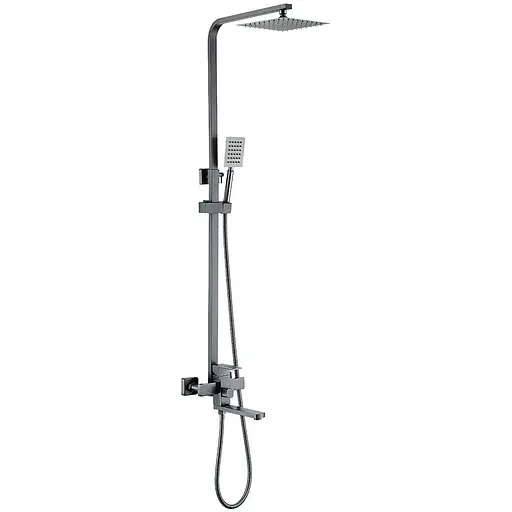 Душова система Wezer з виливом PRO16-02-GUNGREY нержавіюча сталь, Нержавіюча сталь - фото 1