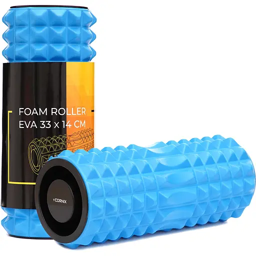 Масажний ролик Cornix EVA 33 x 14 см (валик, ролер) XR-0340 Blue - фото 1