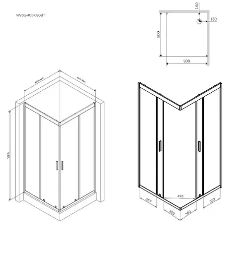 Душевая кабина AM.PM Gem 5-corner Pivot W90UG-403-9090MT - фото 4