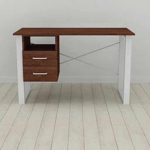 Письмовий стіл із ящиками Ferrum-decor Оскар 750x1400x600 метал Білий ДСП Венге 16 мм (FRD-105384) - фото 2