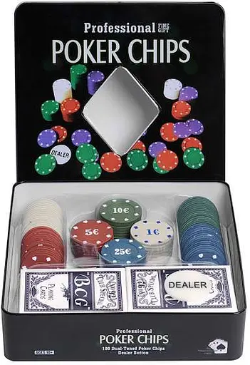 Настільна гра International Toys Trading LTD Покерний набір 100 фішок з номіналом (бляшана коробка) (IG-2033) - фото 2