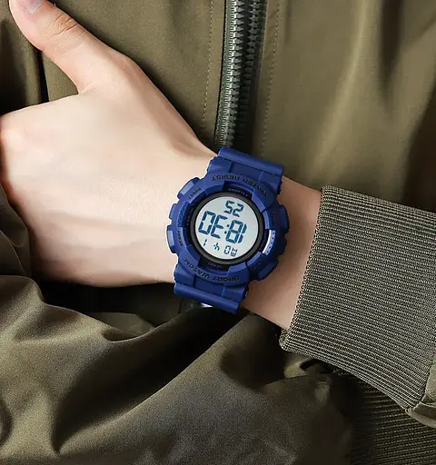 Чоловічий наручний спортивний годинник Skmei 2081 Синій з білим - фото 5