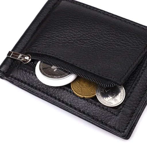 Чоловічий гаманець з металевим затискачем із натуральної шкіри ST Leather 11х8.5х1 см acs0029630 - фото 7