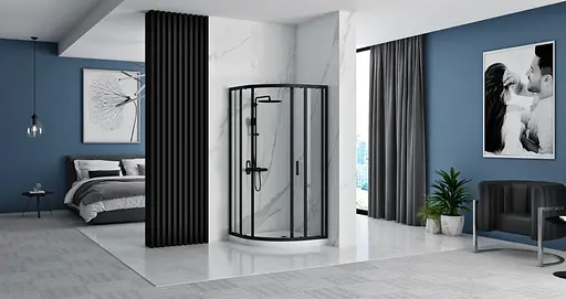 Душевая кабина Rea Look black 80x80 REA -K7902, Черный матовый, Универсальная - фото 4