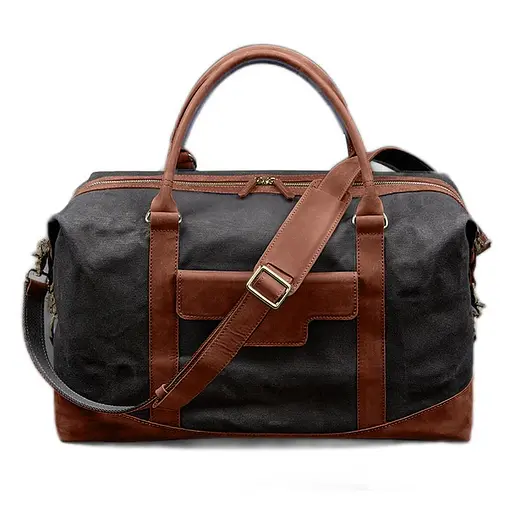 Дорожная сумка из конваса и натуральной кожи Crazy Horse светло-коричневая - фото 6