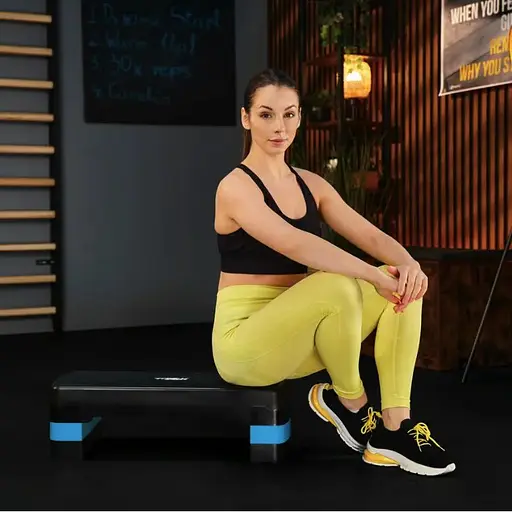 Степ платформа Trex Sport TX-030AS 3 рівнева чорно-блакитна - фото 2