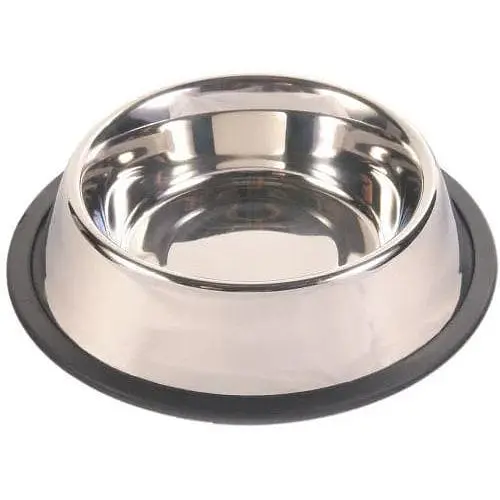 Миска Trixie для собак на резиновой основе металлическая 23 см 900 мл