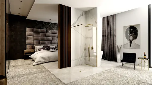 Душова стінка Rea Aero 110 gold REA-K8441, універсальні - фото 3