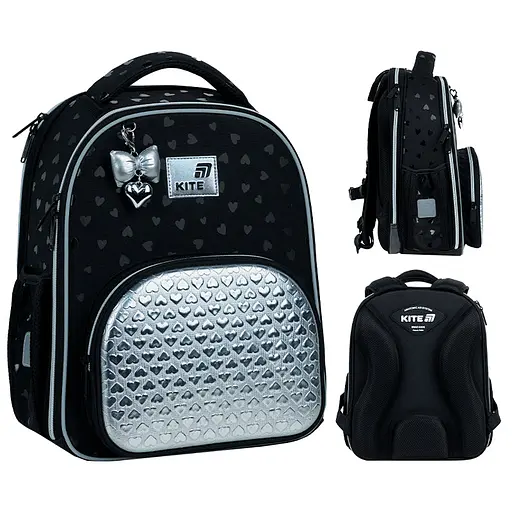 Рюкзак школьный каркасный Kite Education Black&Silver (K26-556M-2) - фото 18
