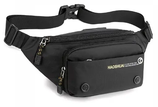 Чоловіча сумка поясна чорна Confident sum0028688 - фото 1