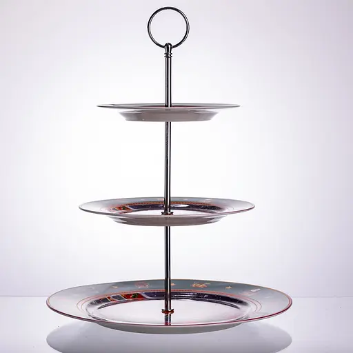 Фруктівниця на 3 яруси Santa новорічна фуршетна стійка для закусок цукерковий посуд Yiwu HP-SDHK-9 - фото 8