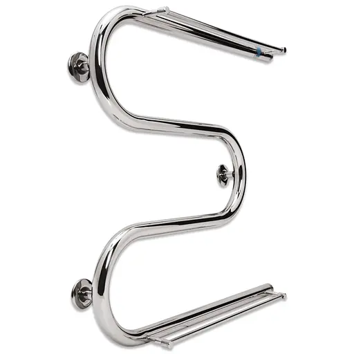 Водяна рушникосушка Laris Змійовик 32 РС3 500x500 с 2-ма полицями 71207201, Хром - фото 1