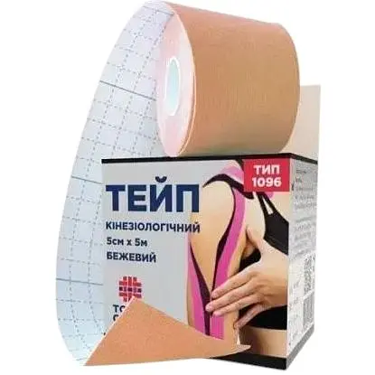 Кінезіологічний тейп Торос-Груп 5 cм x 5 м бежевий - фото 1