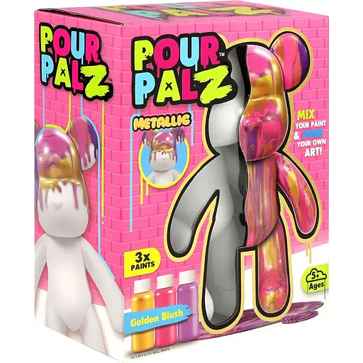 Набір для творчості ToyMonster Pour Palz Флюїд Арт Ведмедик Золото світанку S3 Metallic (GS-G25020) - фото 3