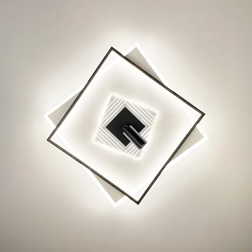 Потолочная LED люстра в черно-белом корпусе Line.F MJ 51-500*500 BK+WT - фото 6