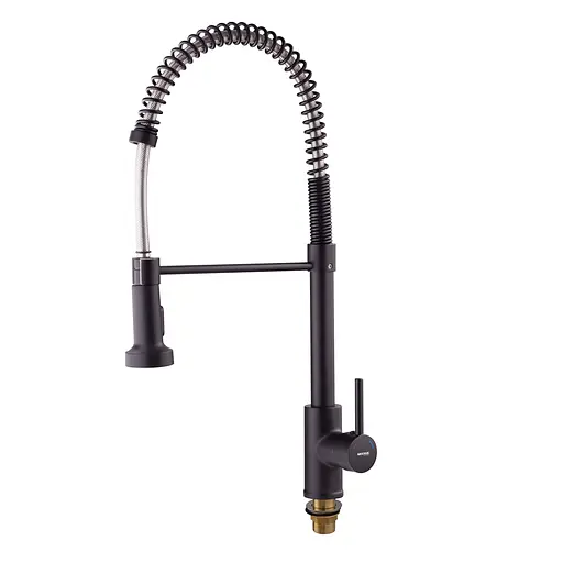 Змішувач для кухні з виливом пружина Mixxus Premium Spring 017 Black MI6951 Чорний матовий - фото 7