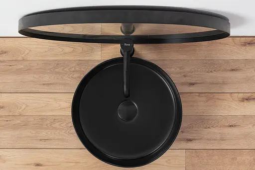 Умивальник Rea Sami black mat накладний чорний матовий REA-U1899, Чорний матовий - фото 5