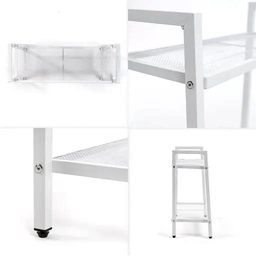 Стеллаж-этажерка Wall Sticker SW-00002102 двухъярусный из металла 60х26х60 см белый - фото 3