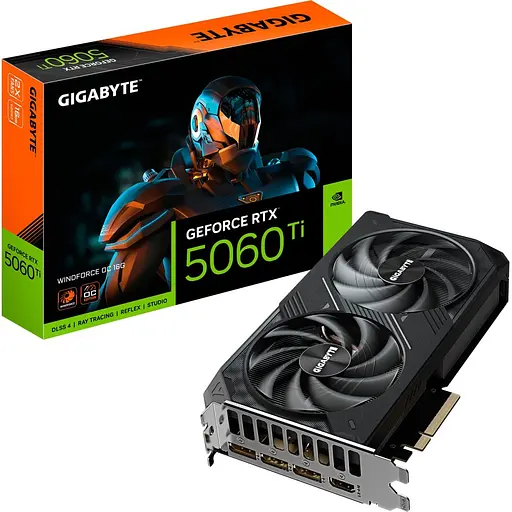 Видеокарта Gigabyte GeForce RTX 5060 Ti Windforce OC 16G (GV-N506TWF2OC-16GD) UA [133945]