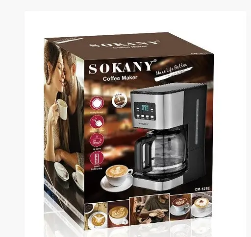 Кофеварка Sokany 121E 950w LCD-дисплей 1,5л - фото 7