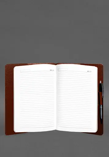 Кожаный блокнот А5 (софт-бук) 9.3 светло-коричневый Краст - фото 4
