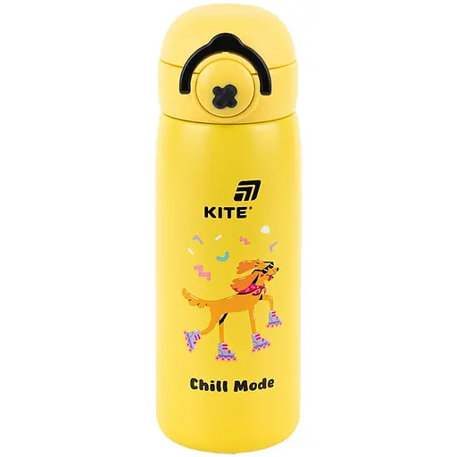 Термос с кнопкой Kite Chil mode желтый 430 мл (K25-1221-2)