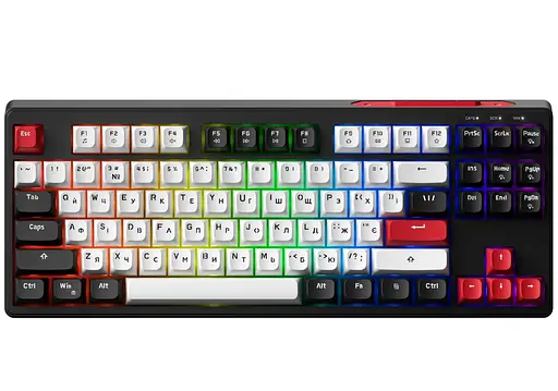 Клавіатура ігрова мембранна GamePro GK-580USB Black-White Rainbow LED