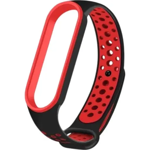 Ремінець Becover Vents Style для Xiaomi Mi Smart Band 7 Black-Red (710506) - фото 1