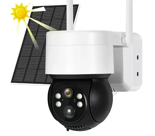 Уличная Wi-Fi камера видеонаблюдения Solar Wi-Fi Camera Q6 Защита IP65 Солнечная батарея Белая - фото 1