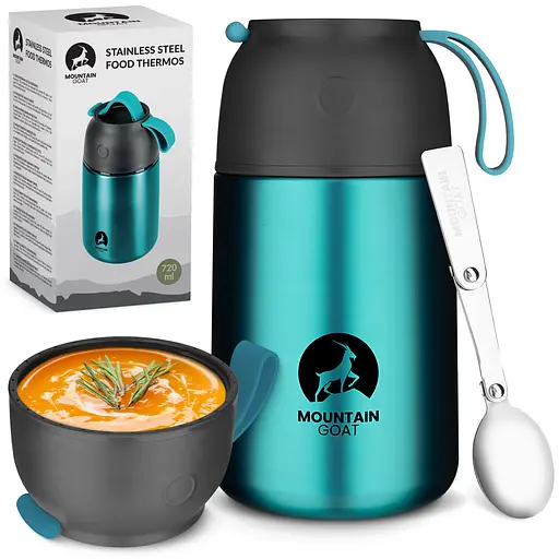 Термос для еды Mountain Goat 0.72 л с ложкой Blue (P-5905973406963) - фото 2