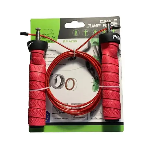 Скакалка скоростная на подшипниках PowerPlay 4208 Fitness Jump Rope Красная 3 м (PP_4208_Red) - фото 2
