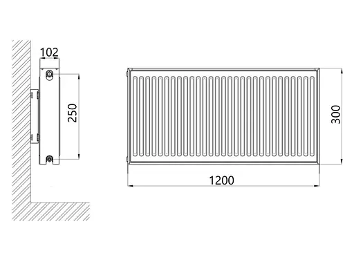 Радиатор стальной Thermo Alliance IMAS 22 тип 300x1200 мм нижнее подключение (TAI223001200V) - фото 2