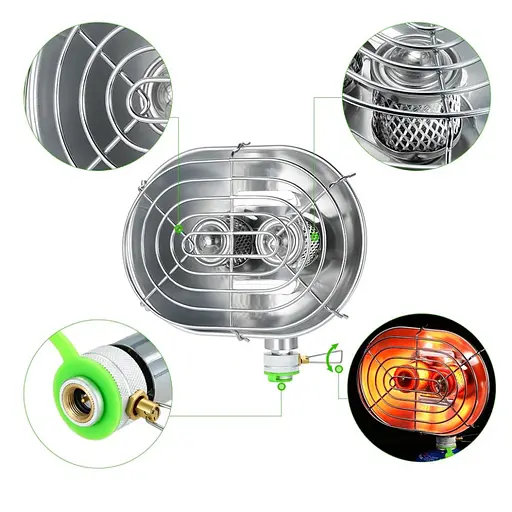 Набір Газовий обігрівач BRS-H22 + Газовий балон різьбовий бутановий Quest, 450гр - фото 4