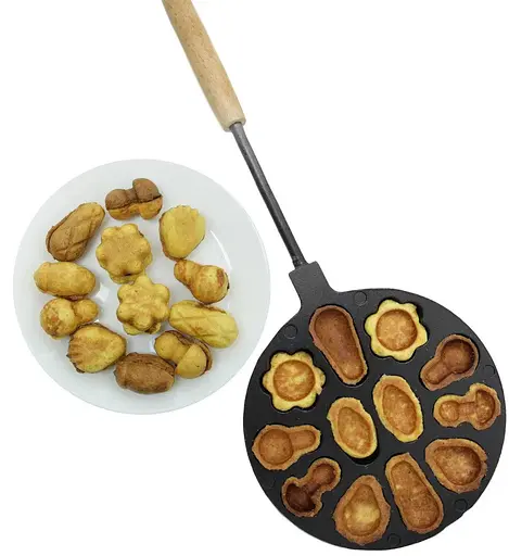 Форма для выпечки орешков и печенья орешница "Лесное Ассорти" (большая) с антипригарным / тефлоновым покрытием, ХЕАЗ Бежевый 81843 - фото 4