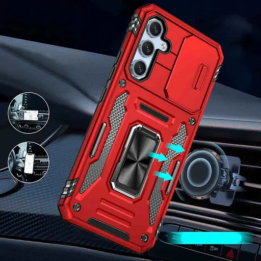 Чохол Epik ударостійкий Camshield Army Ring для Samsung Galaxy A35/A55 Червоний/Red - фото 2