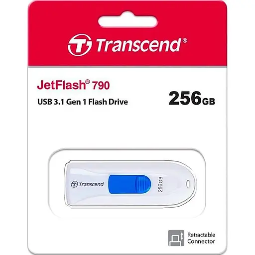 Накопичувач SSD Transcend 256GB JetFlash 790 USB 3.1 White (TS256GJF790W) (FFUFTR02113) - фото 5