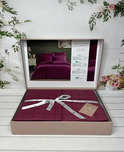 Постільна білизна Belizza Square Bordo Жаккард Romeo Home pbe0052157 - фото 1