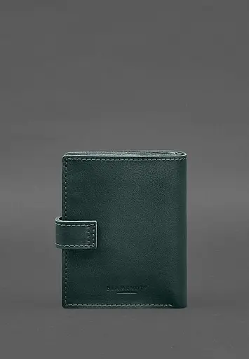 Кожаная обложка-портмоне на паспорт с гербом Украины 25.0 Зеленая - фото 6