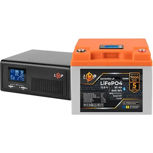 Источник бесперебойного питания (ИБП) LogicPower LPE-B-PSW-1000VA + АКБ LiFePO4 640Wh Smart BT (37441) [126879]