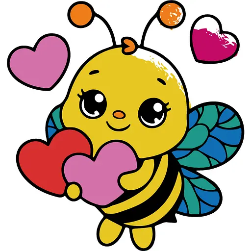 Набор для раскраски с пальчиковыми красками ArtCraft Пчелка с сердечками 25х25 см (15635-AC)