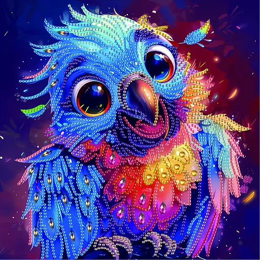 Алмазна мозаїка "Веселий папуга" Brushme BH038 неповна викладка 25х25 см - фото 1