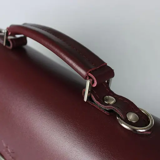 Жіноча шкіряна сумка Classic бордова - фото 6