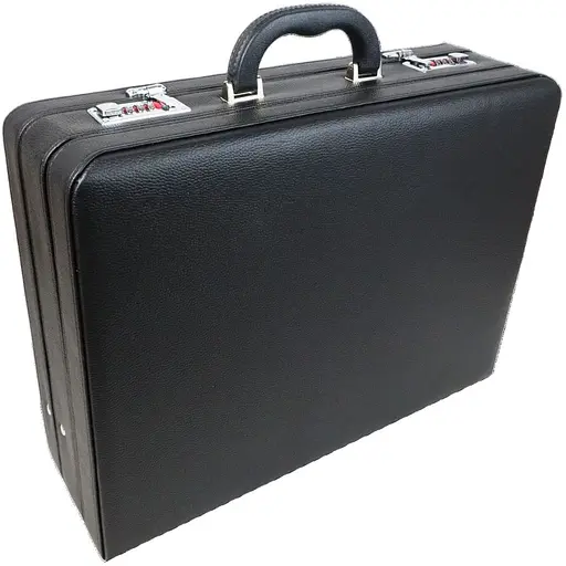 Большой дипломат Portfolio с расширением из эко кожи черный sum0028875 - фото 1
