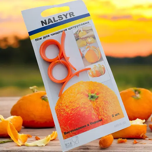 Набор ножей для быстрой чистки цитрусовых апельсинов, мандаринов, лимонов 2 шт., Kitchette Оранжевый 87132 - фото 9