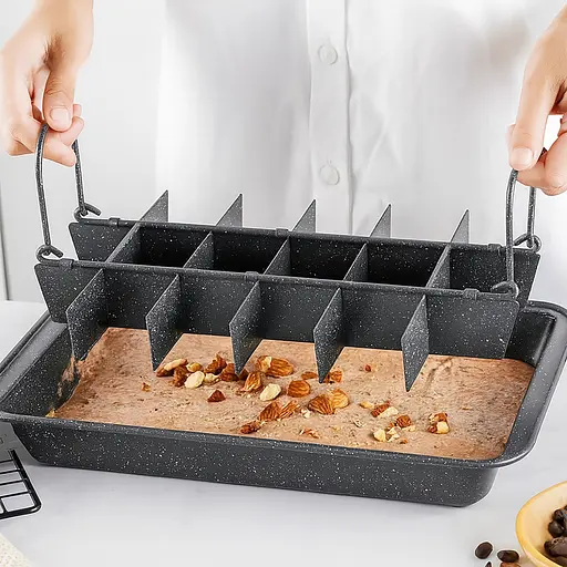 Форма для випікання брауні з антипригарним покриттям 31,5×20×4 см, з роздільниками, A-plus Чорний 87545 - фото 3