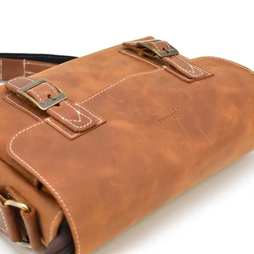 Кожаная мужская сумка через плечо TARWA 33х7х23 см sum0025881 - фото 8