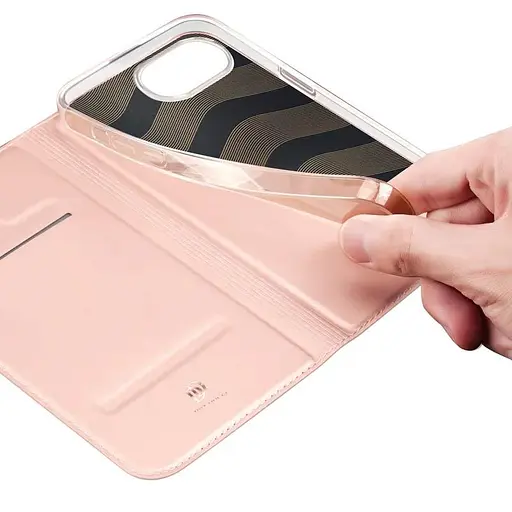 Чехол-книжка Dux Ducis с карманом для визиток для Apple iPhone 16e 6.1 Rose Gold - фото 4